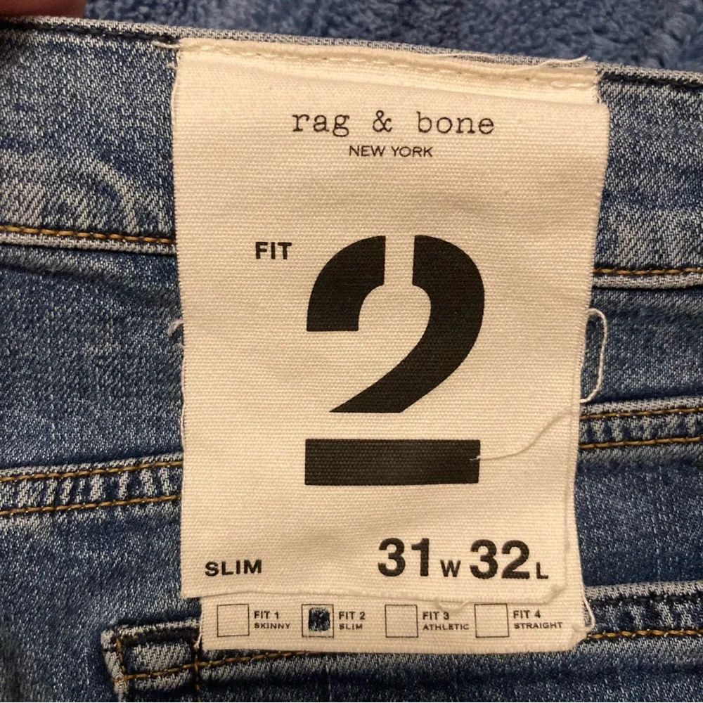 NWT Rag & Bone Fit 2 - Malibu Slim Fit Mid Rise Stretch Jean 31 x 32 Denim